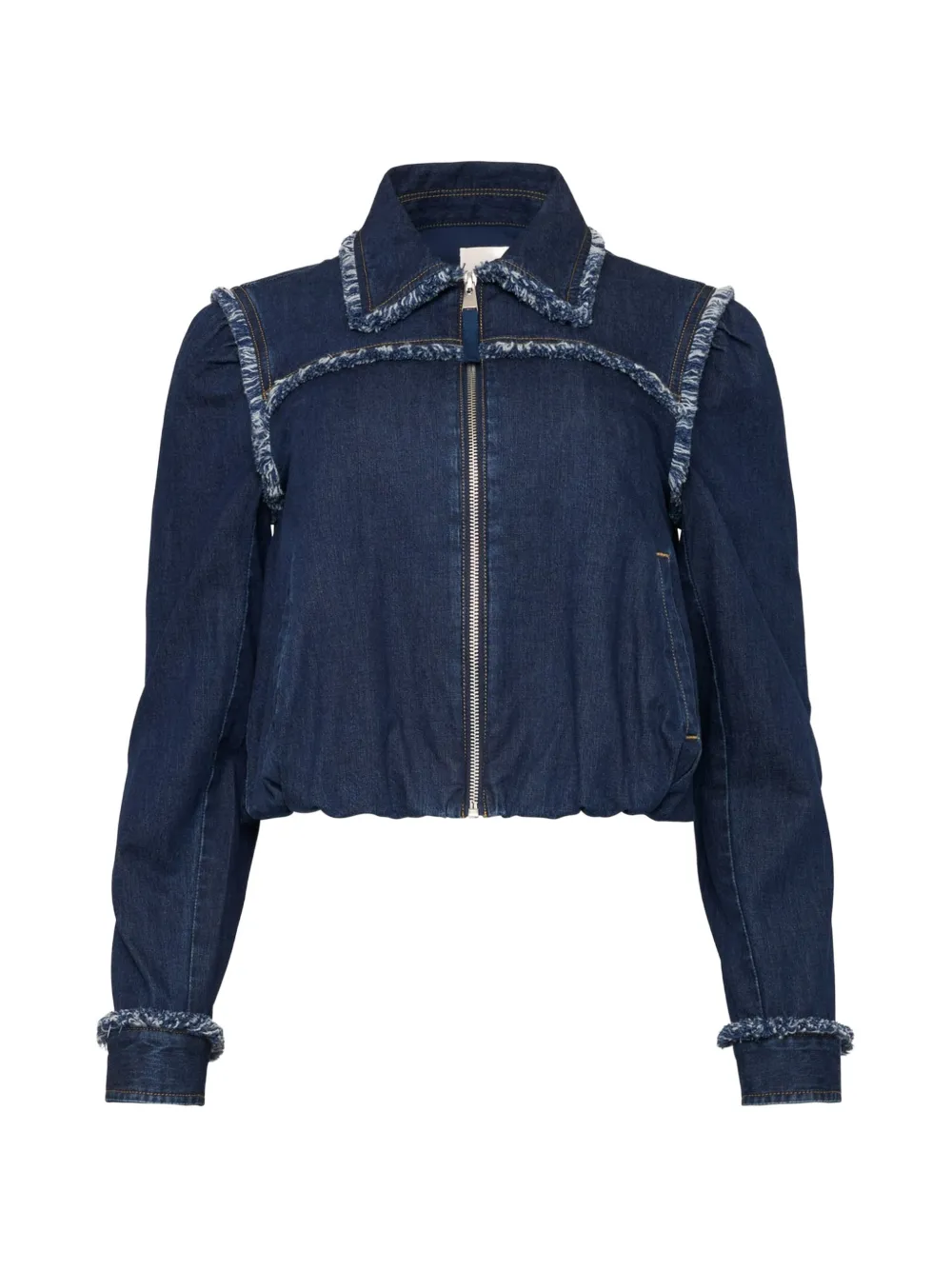 Cinq A Sept Bicolor Fringe Indria denim jacket - Blu