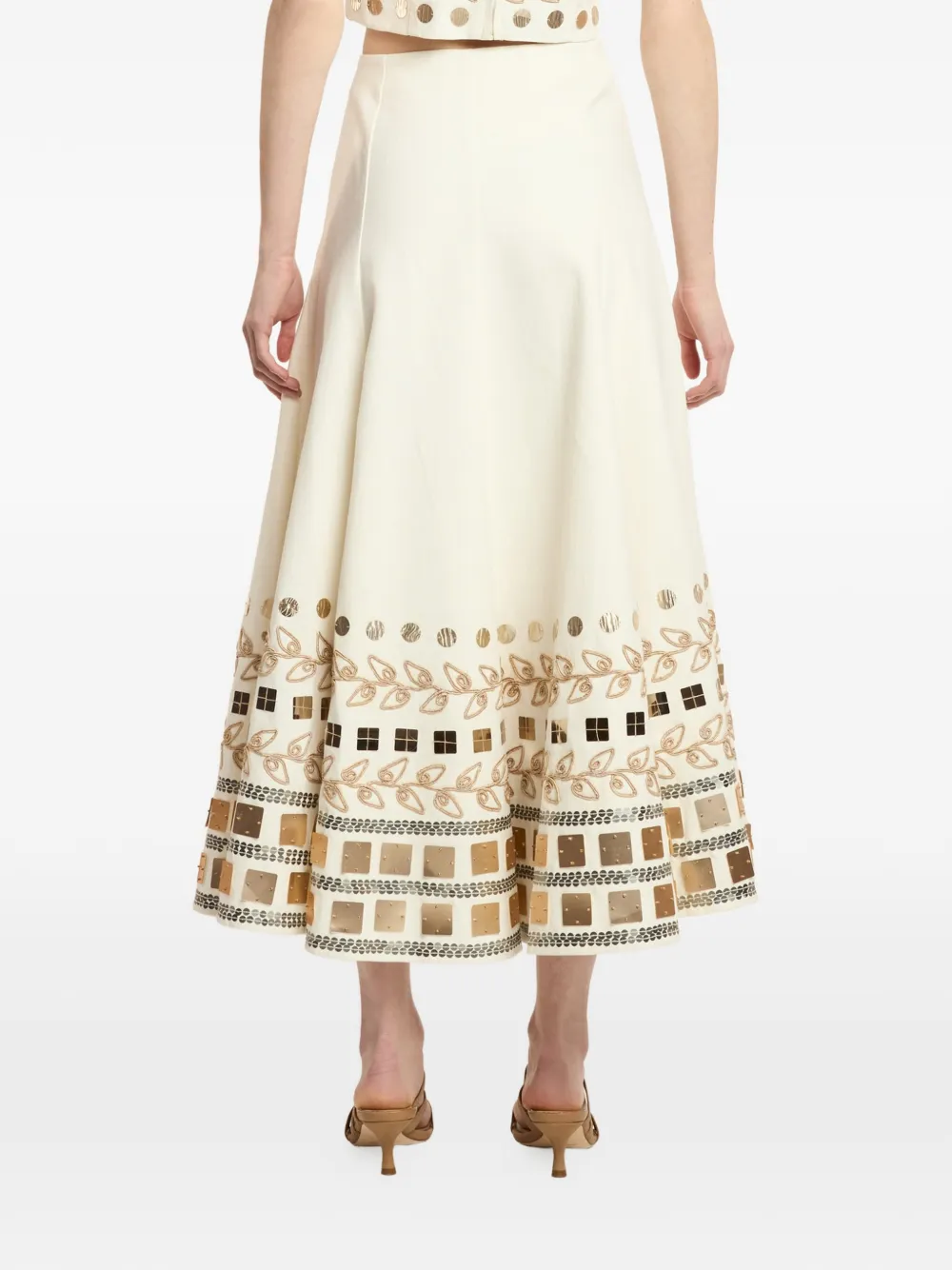Cinq A Sept Verfraaide rok Beige