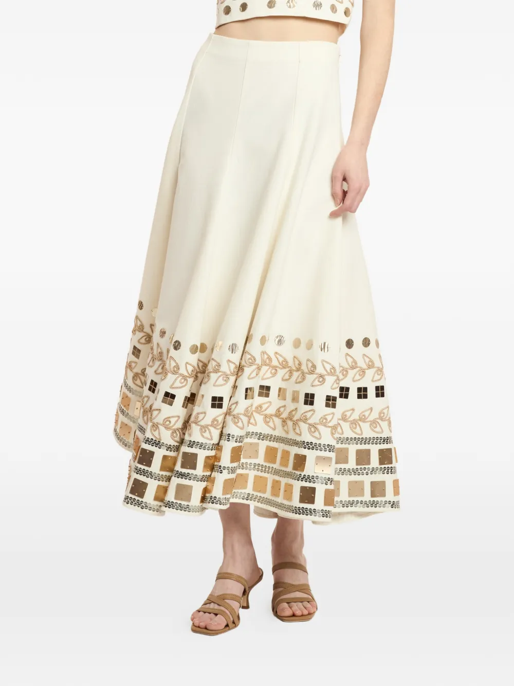 Cinq A Sept Verfraaide rok Beige