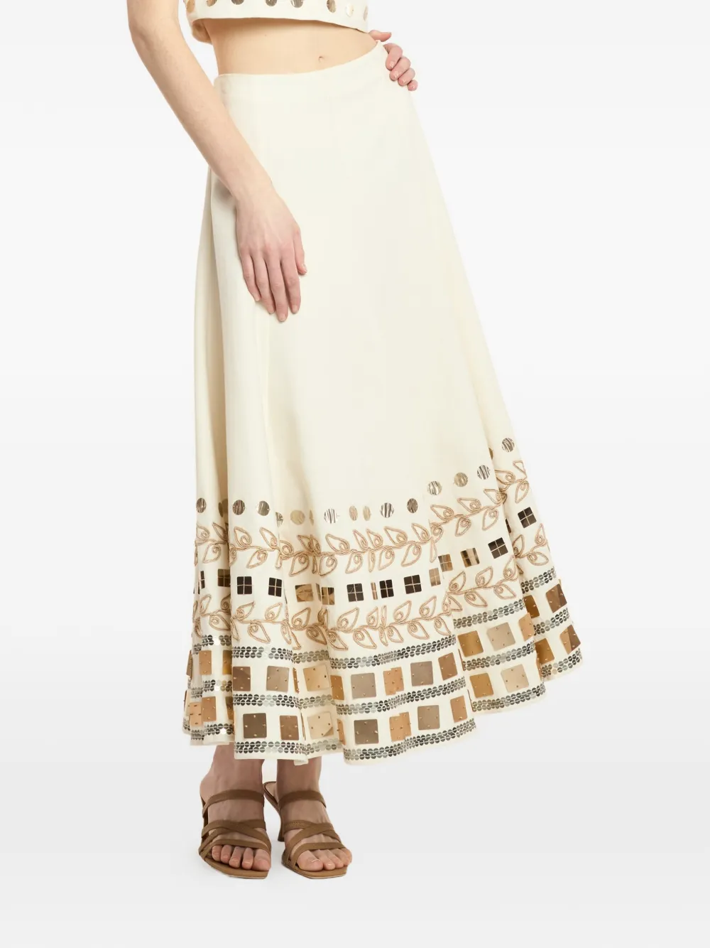 Cinq A Sept Verfraaide rok Beige