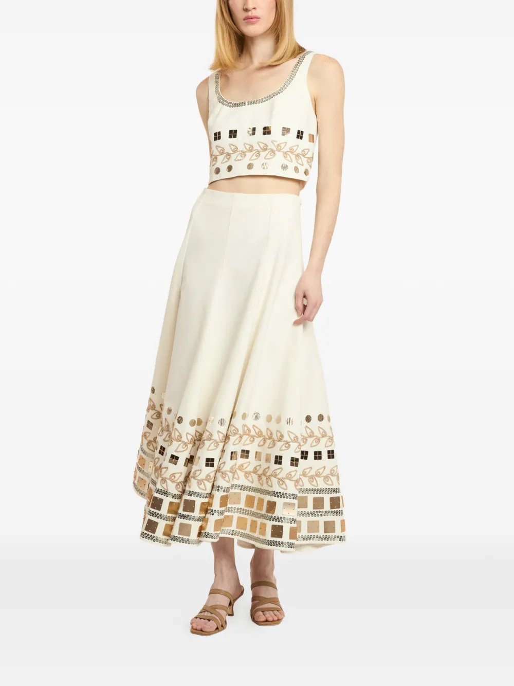 Cinq A Sept Verfraaide rok Beige