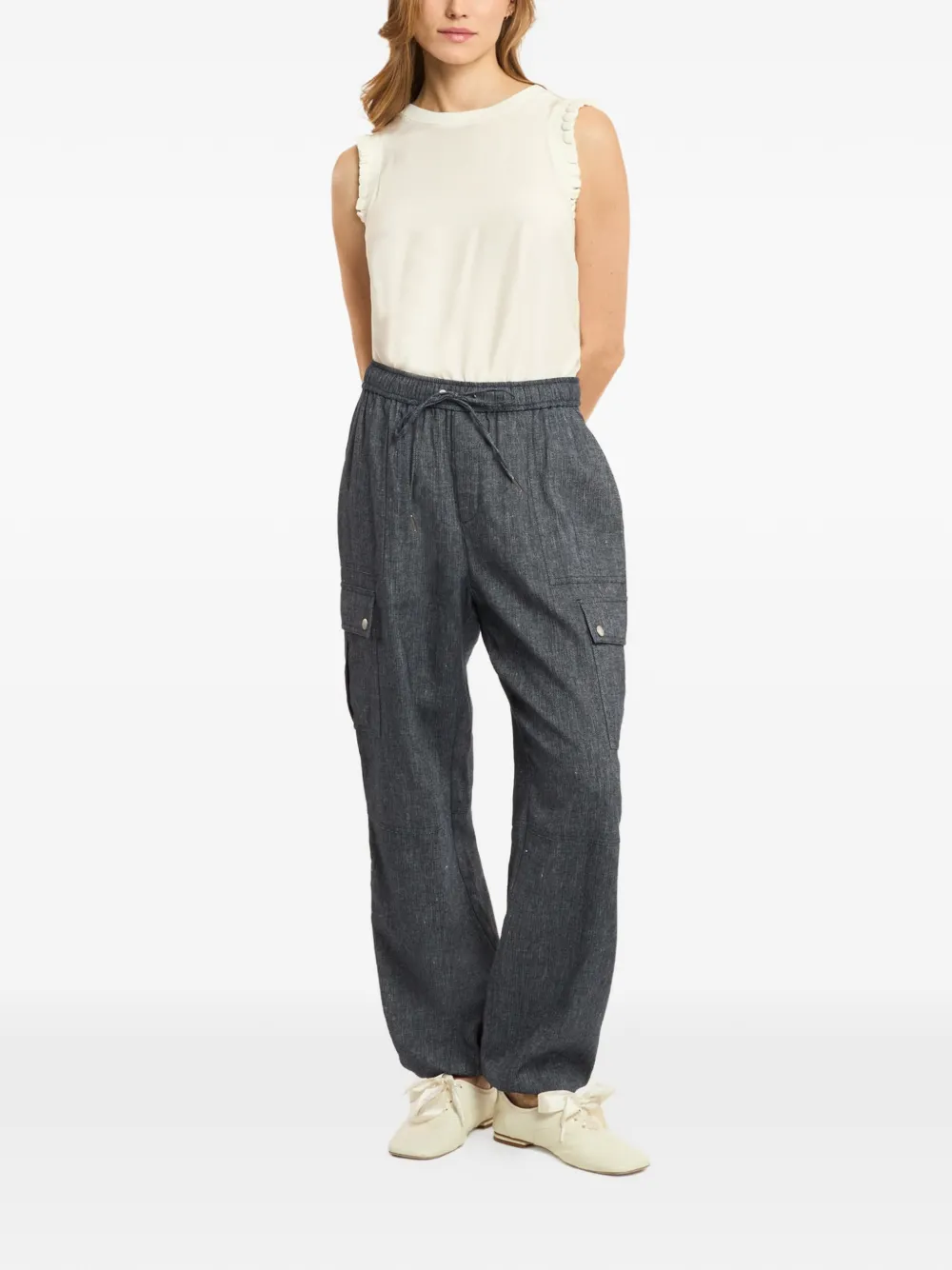 Cinq A Sept Broek met trekkoord Blauw