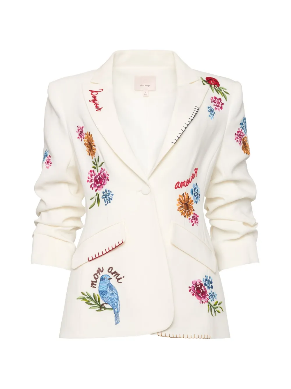 Cinq A Sept Blazer Cheyenne con ricamo a fiori - Toni neutri