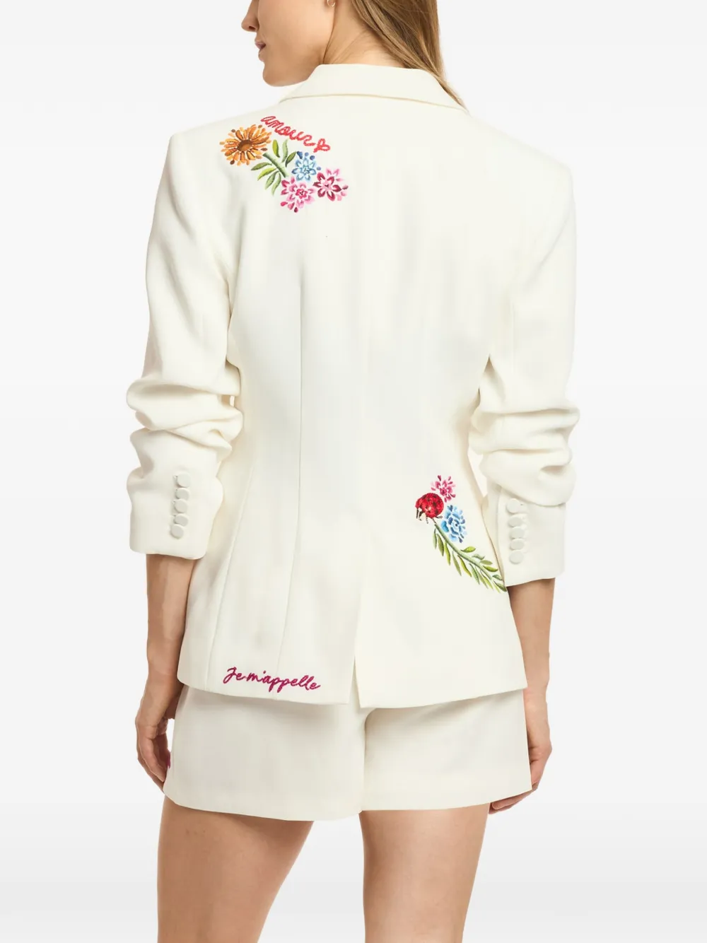 Cinq A Sept Blazer met geborduurde bloemen Beige