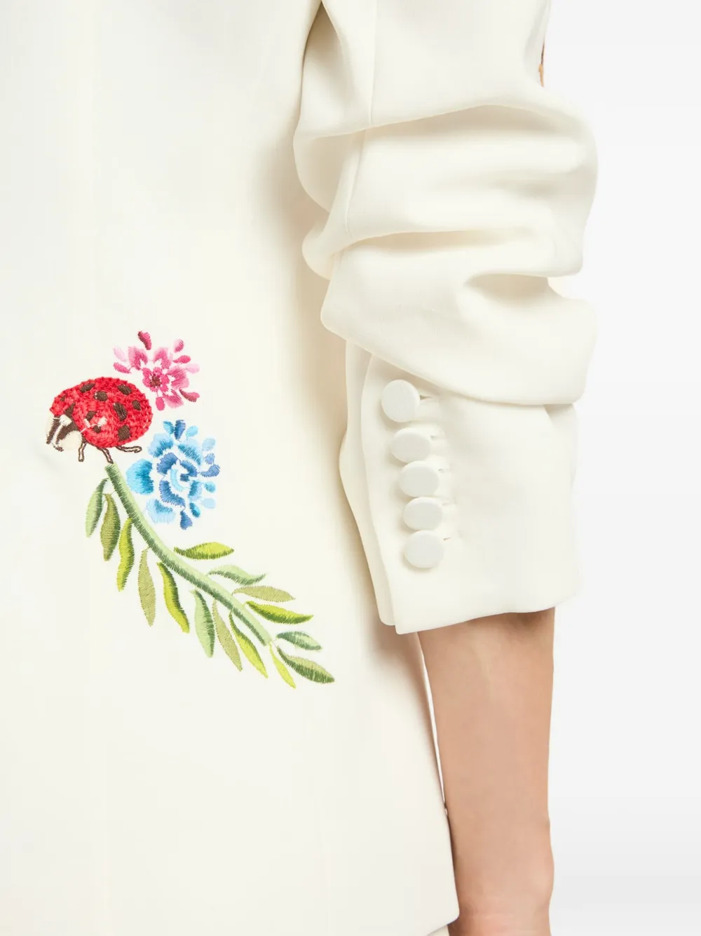 Cinq A Sept Blazer met geborduurde bloemen Beige