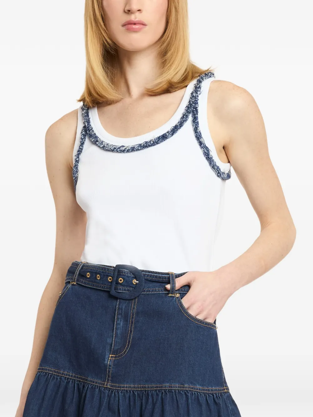 Cinq A Sept Tanktop met franje Wit