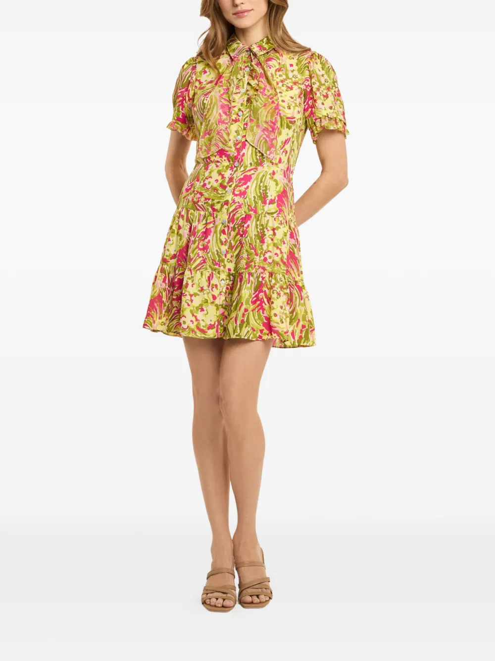 Cinq A Sept floral-print tiered dress - Rosa