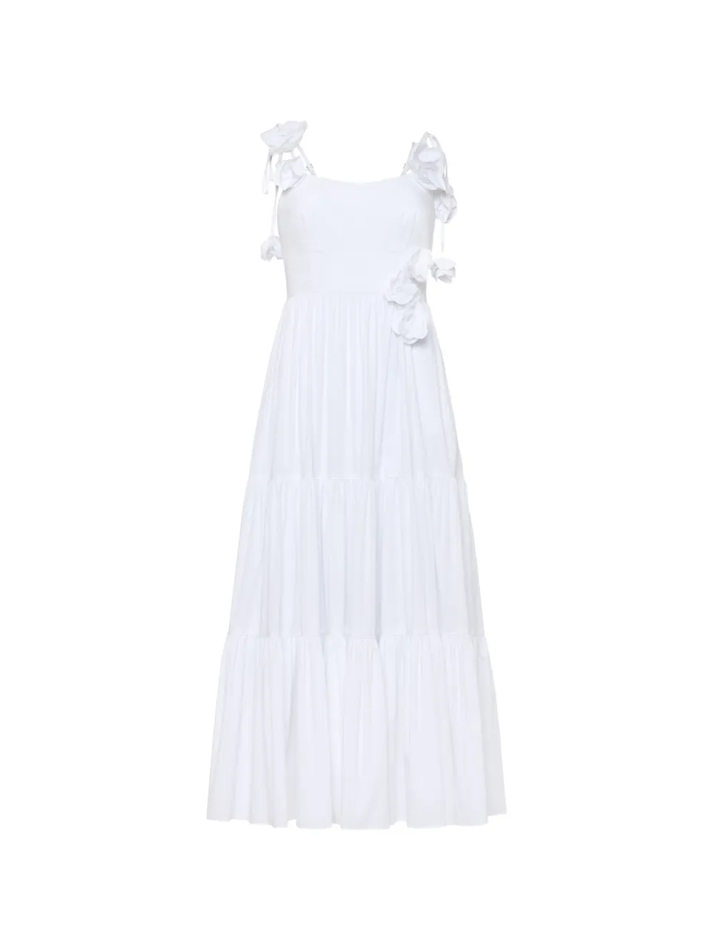 Cinq A Sept Kael floral-appliqué tiered dress - Weiß