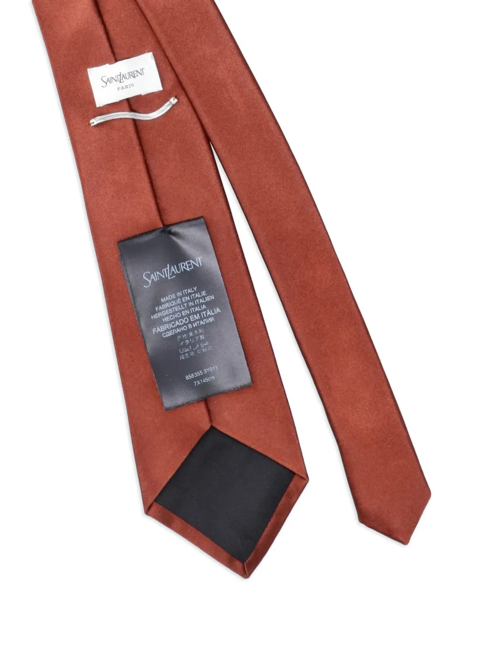 Saint Laurent Zijden stropdas Bruin