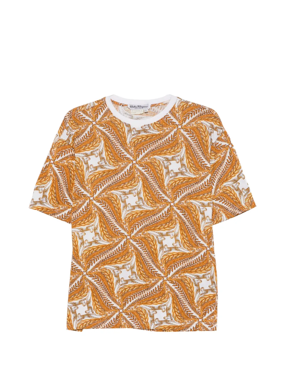 Ferragamo Pre-Owned 1980s leopard-print T-shirt and skirt - Arancione