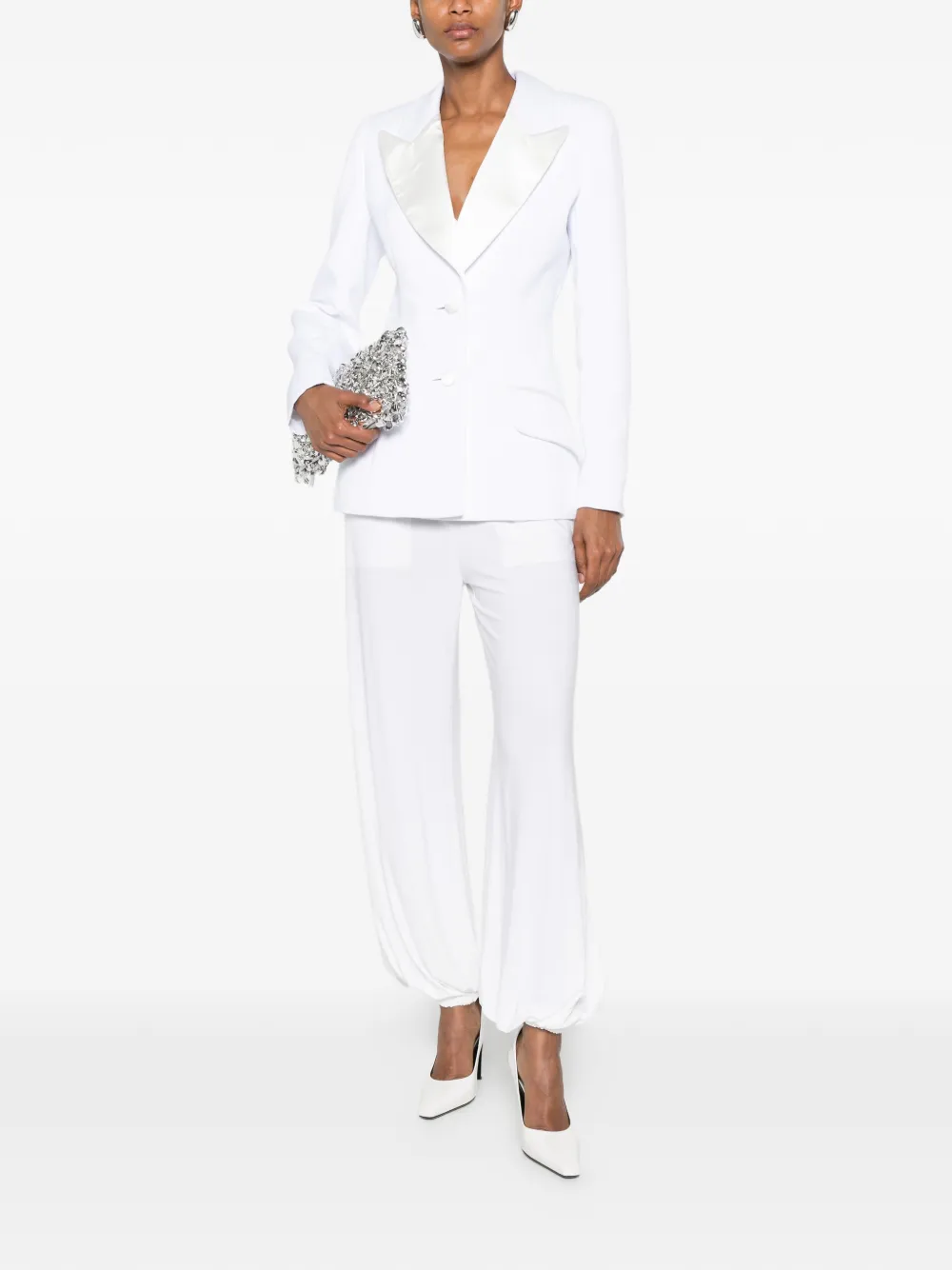 MITILIANE COUTURE Blazer met puntige revers Wit