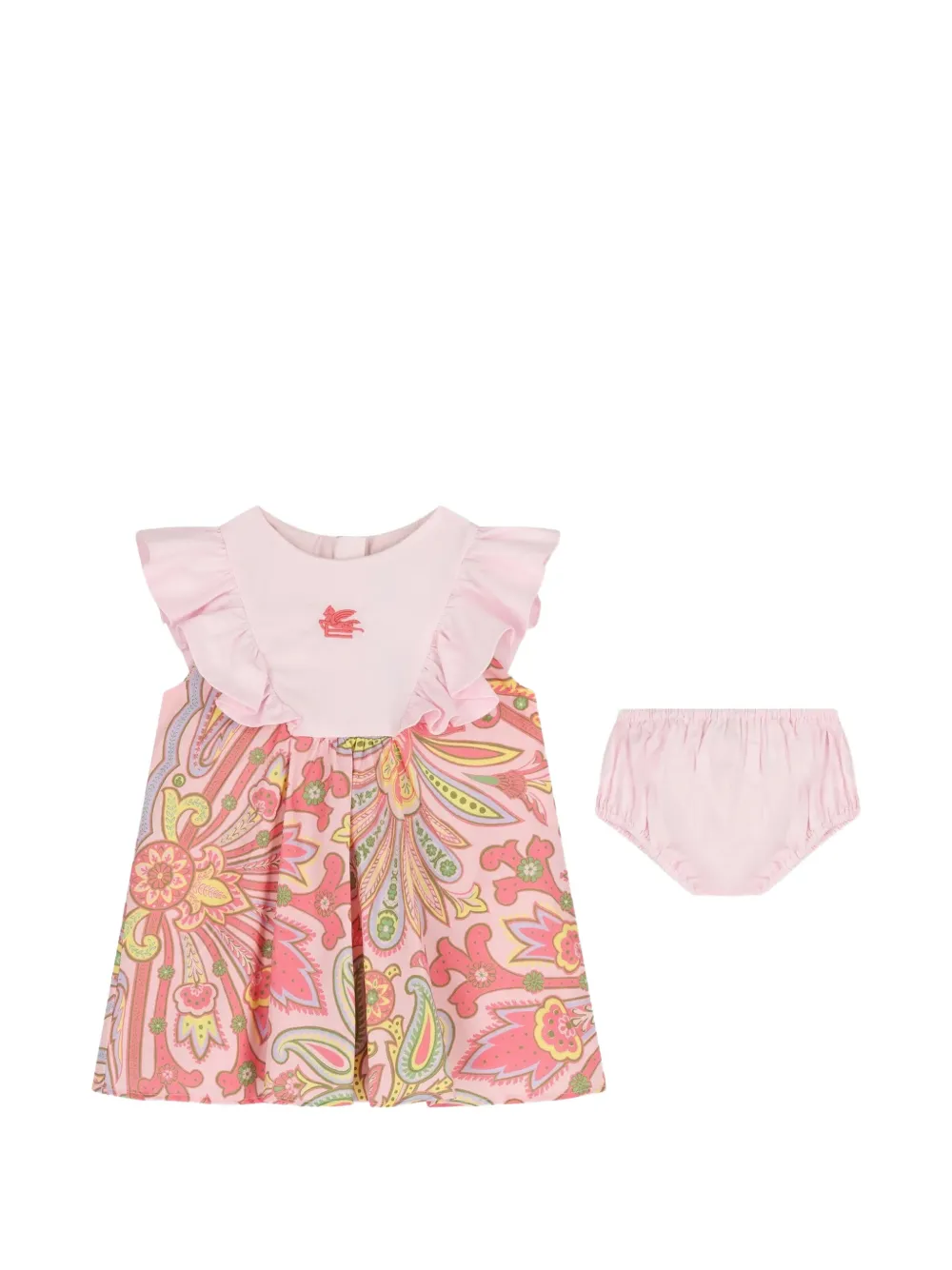 ETRO KIDS paisley-print ruffled dress - Rosa