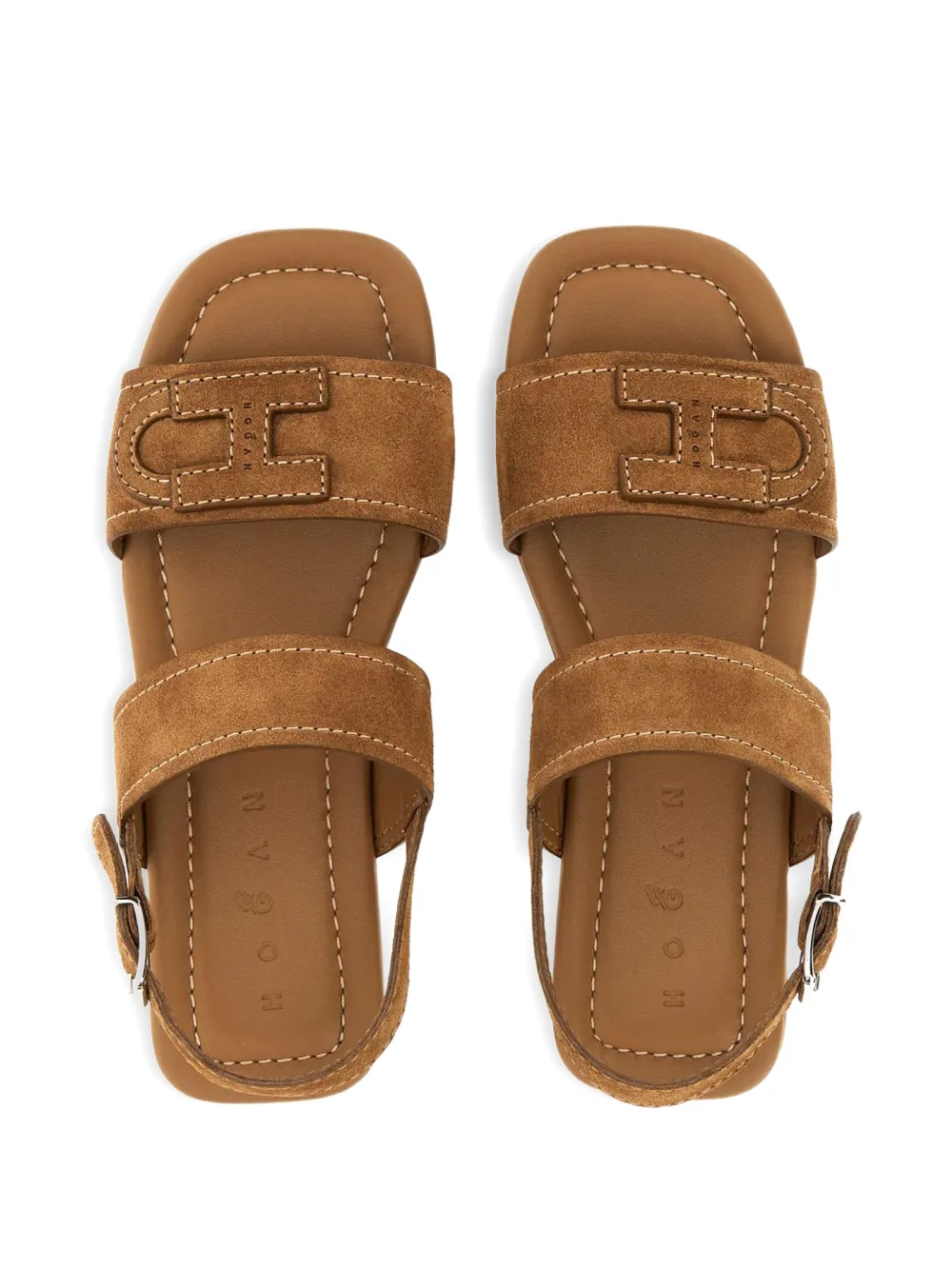 Hogan H685 logopatch sandalen Bruin