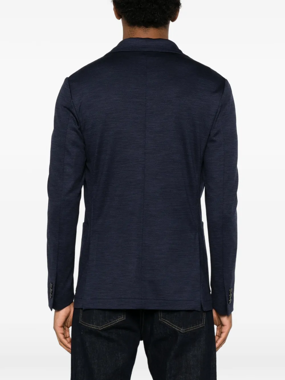 Canali Wollen blazer met opgestikte zak Blauw