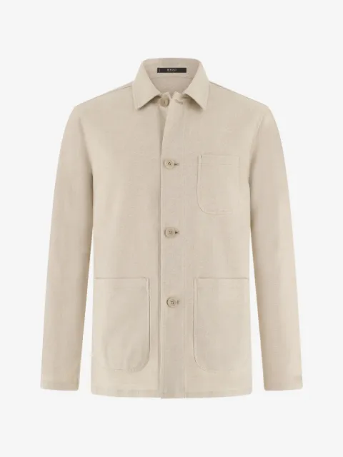 Boggi Milano diagonal shacket in cotton and linen