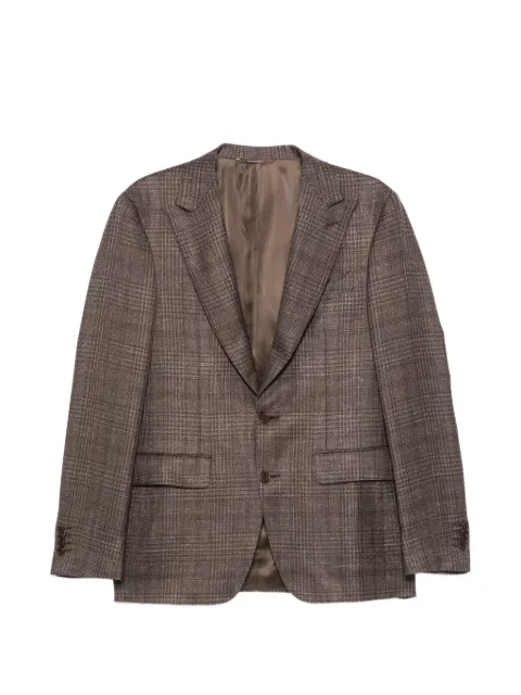 Canali check-pattern single-breasted blazer