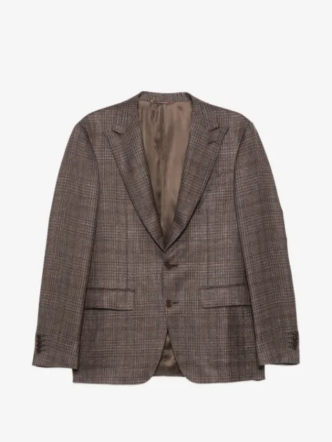 Canali check-pattern single-breasted blazer