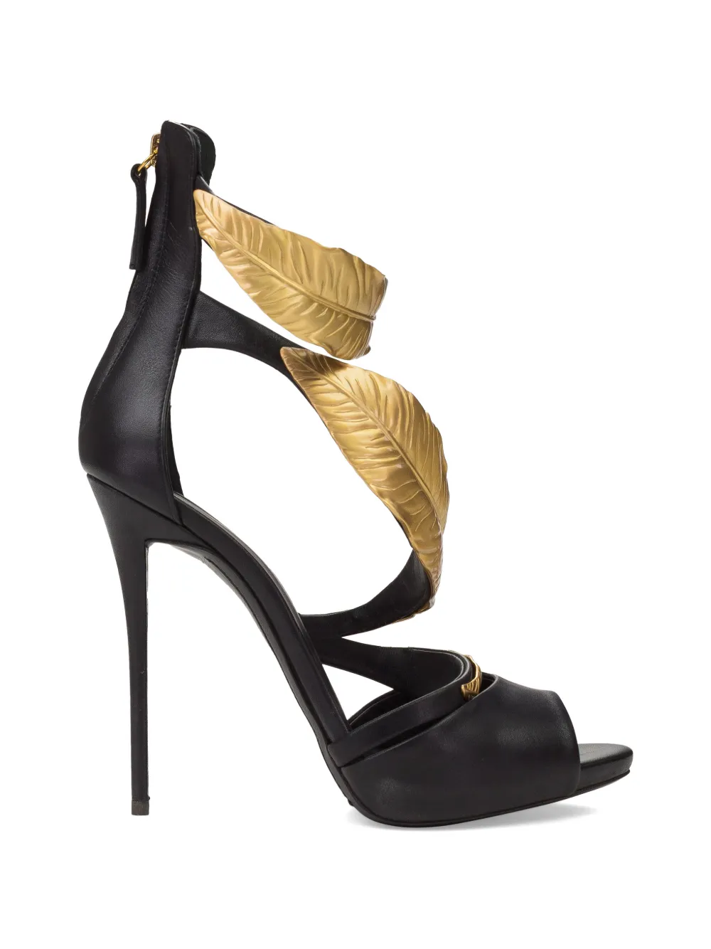Giuseppe Zanotti Leaf stiletto sandals Zwart