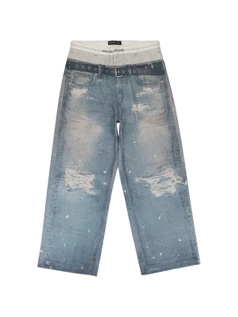 Project G/R trompe-l'oeil distressed jeans