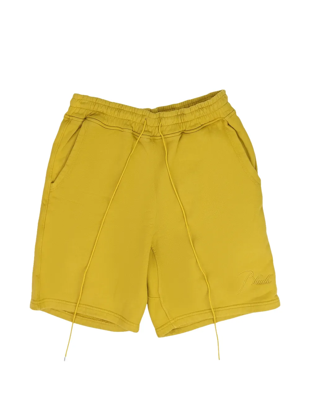 RHUDE logo-embroidered drawstring shorts - Gelb