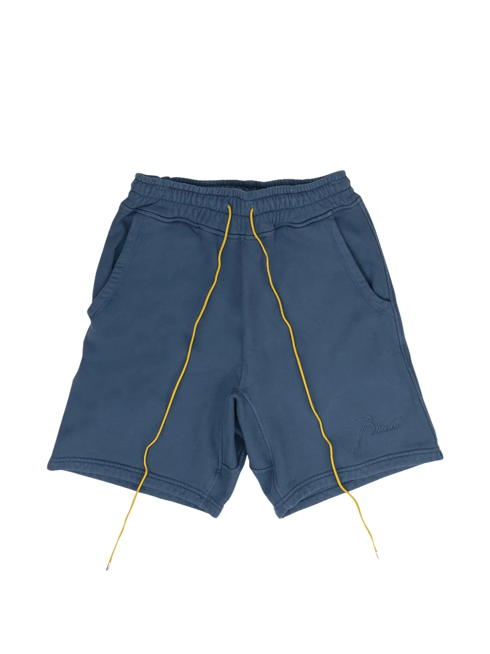 RHUDE logo-embroidered drawstring shorts - Blau