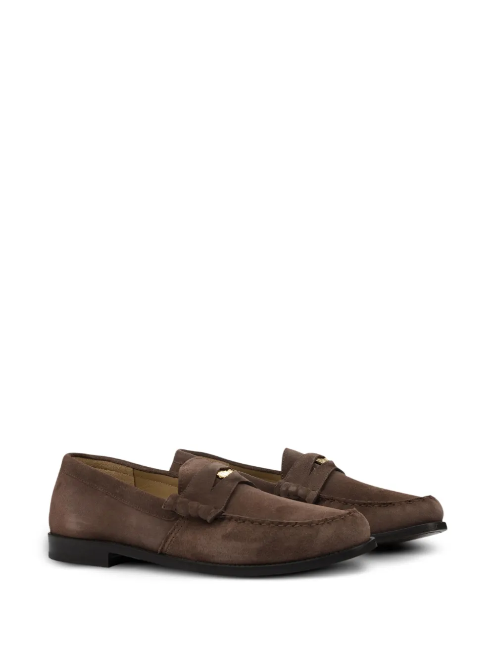 RHUDE logo-plaque suede loafers Bruin