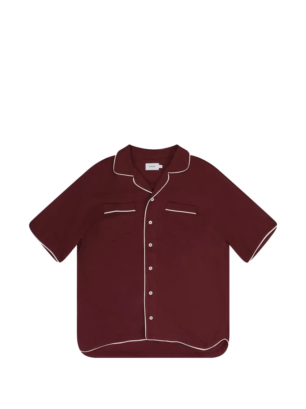 RHUDE piping-detail short-sleeve shirt - Rosso