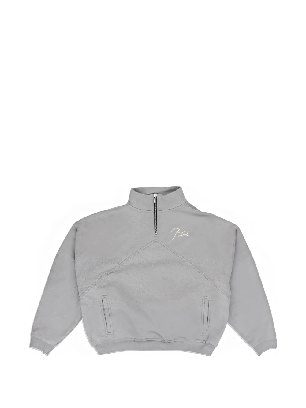 RHUDE Script Logo quarter-zip sweatshirt - Grigio