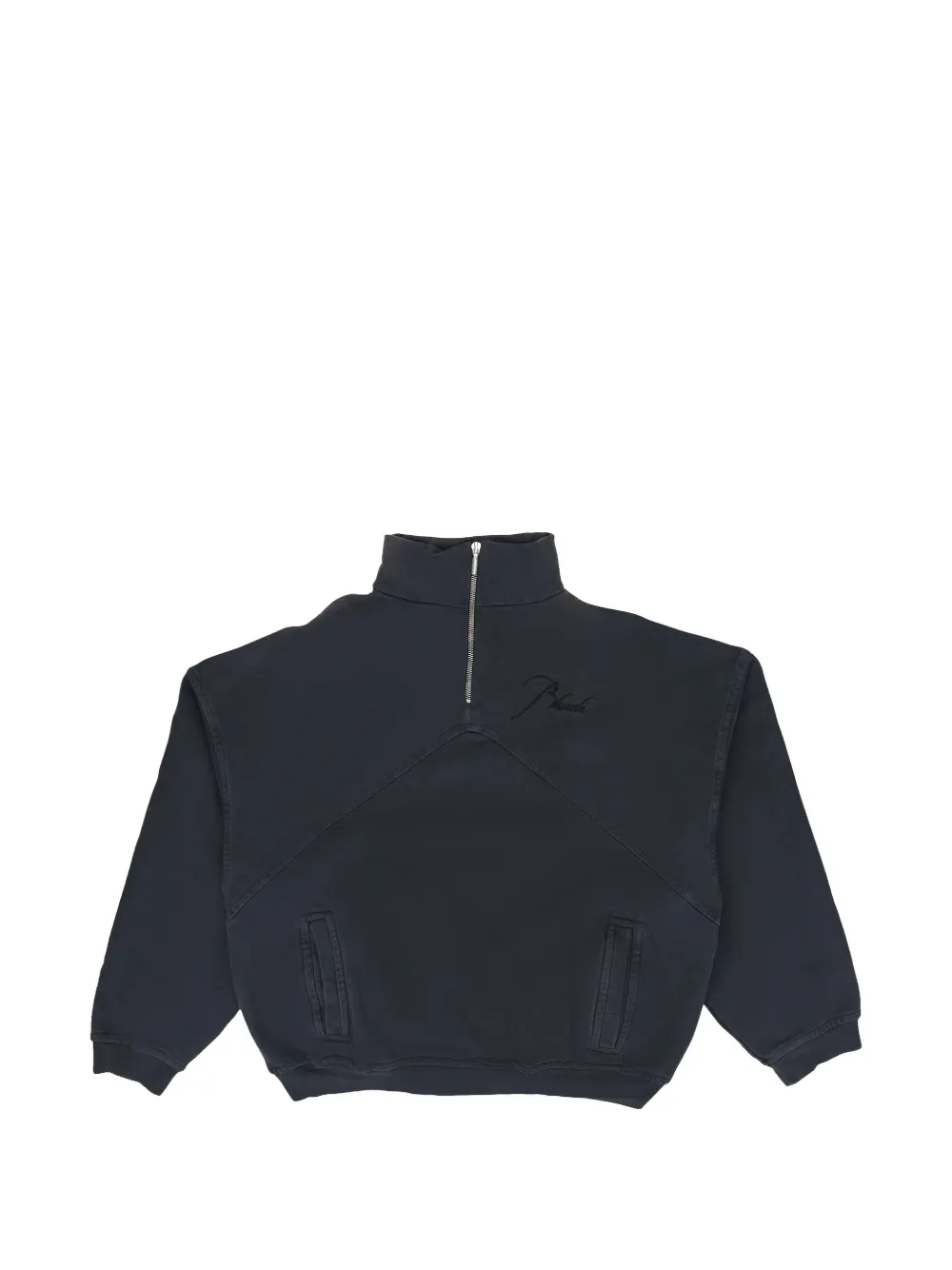 RHUDE logo-embroidered quarter-zip sweatshirt - Schwarz