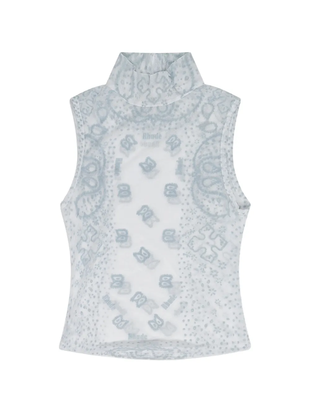 RHUDE bandana-print mesh top - Weiß