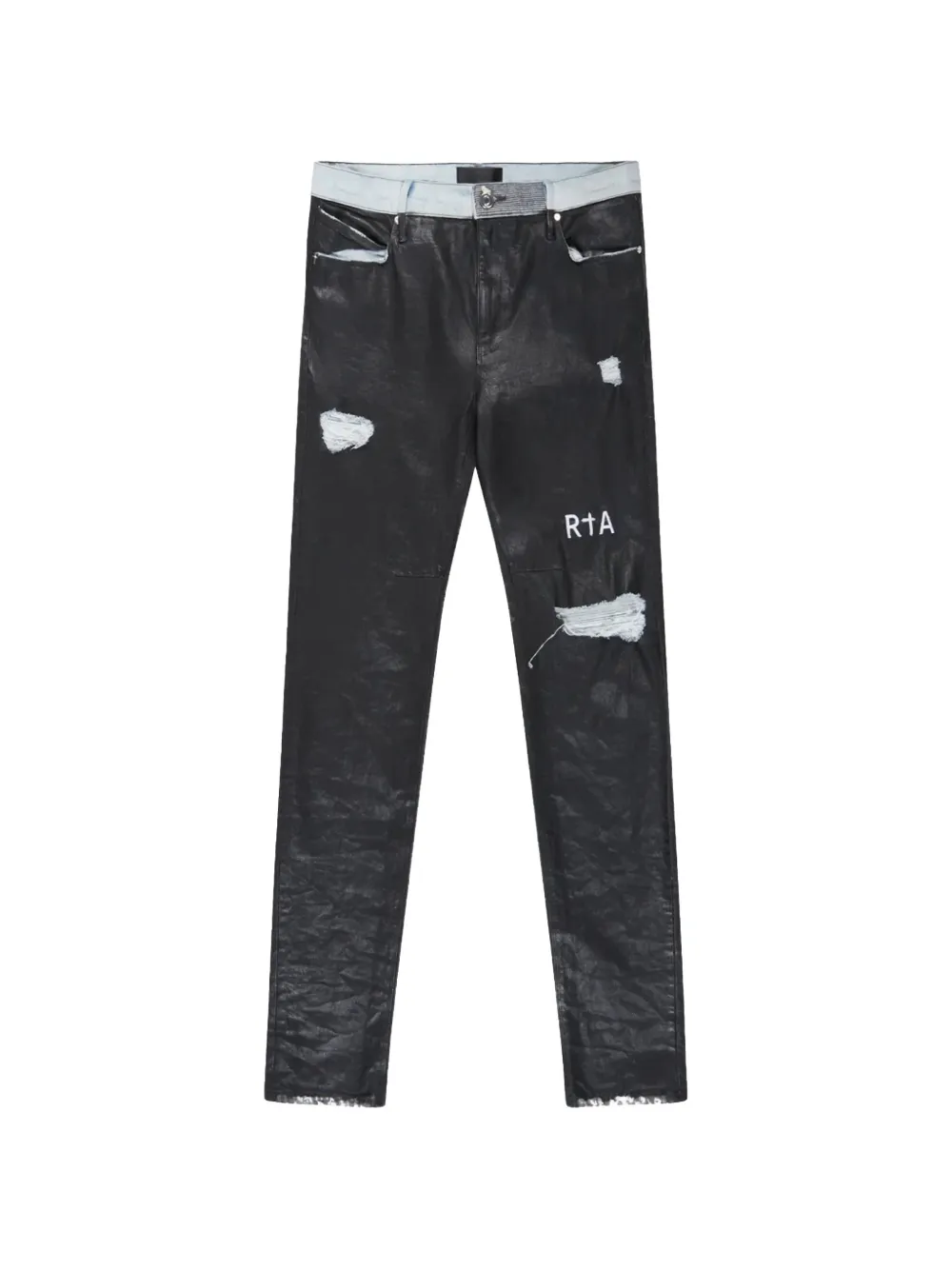 RTA Bryant coated-distressed jeans - Nero