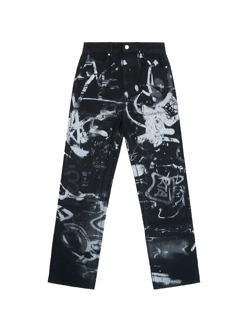 RTA Lost Frequencies Ricardo graffiti-print jeans - Nero