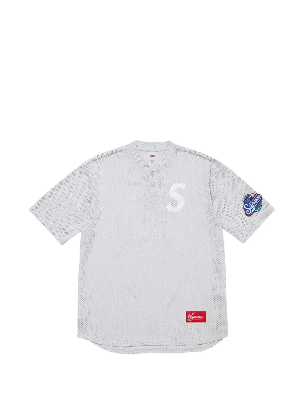 Supreme S Logo baseball henley T-shirt - Grau
