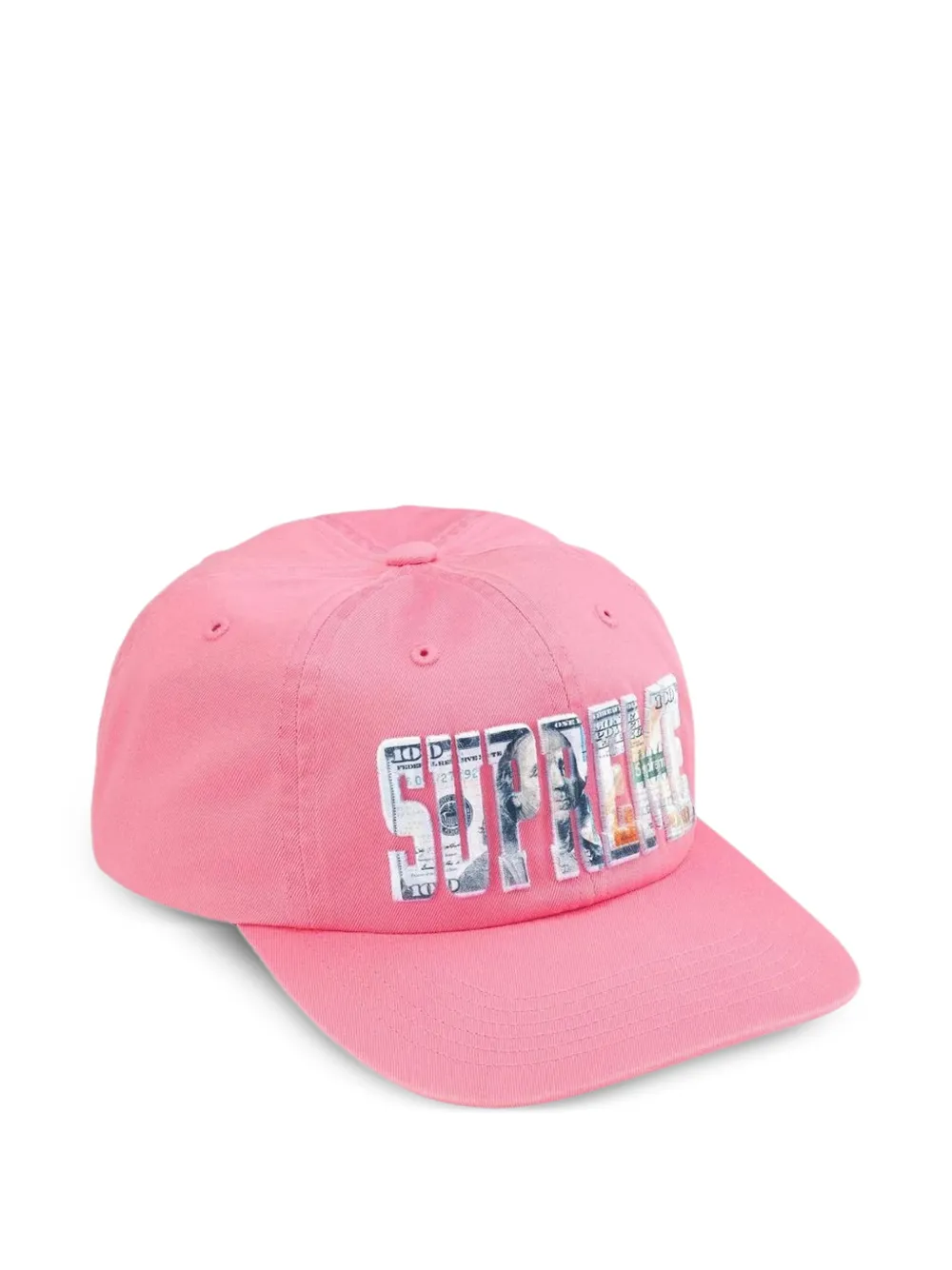 Supreme Money embroidered-logo 6-panel hat - Rosa