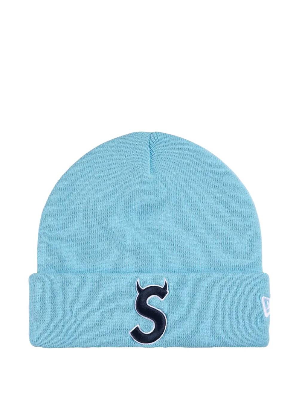 Supreme x New Era Devil S logo-embroidered beanie hat - Blu