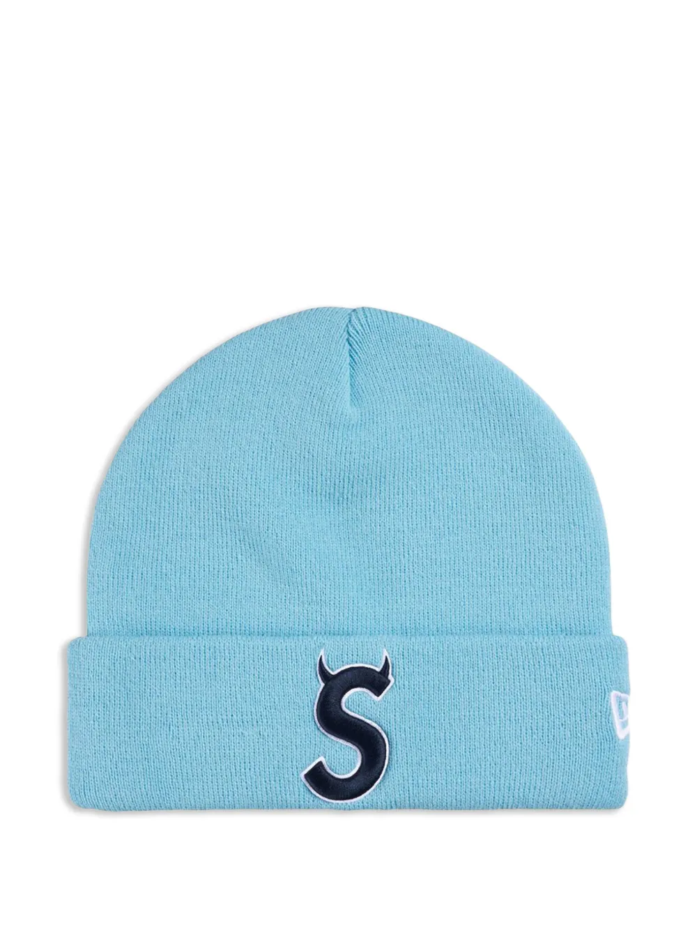 Supreme x New Era Devil S logo-embroidered beanie hat - Blu