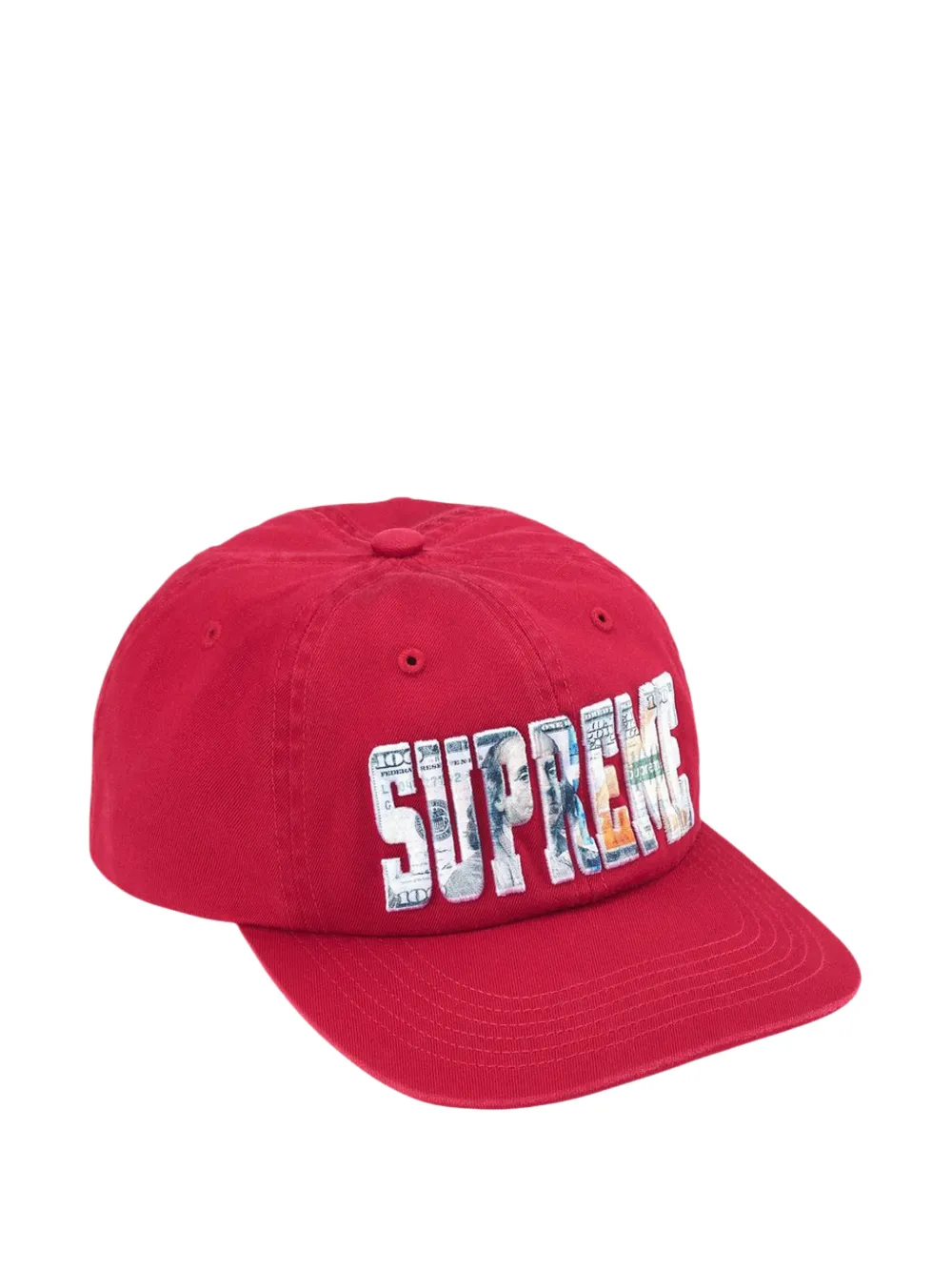 Supreme Money logo-embroidery 6-panel hat - Rosso