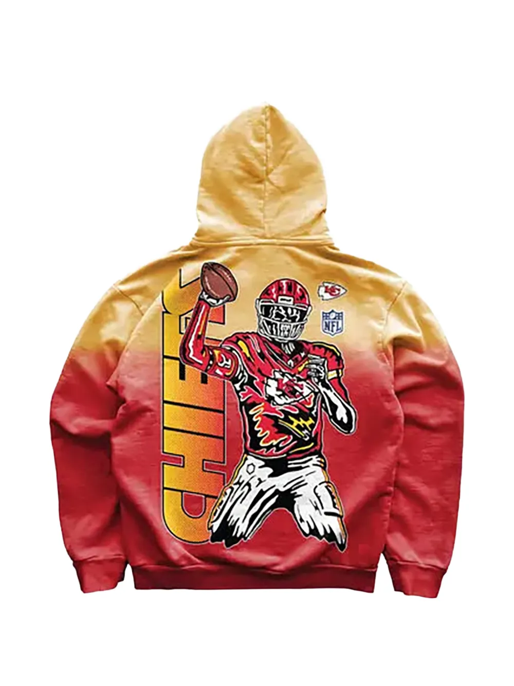 Warren Lotas Chiefs Go ombre-effect graphic-print hoodie - Rosso