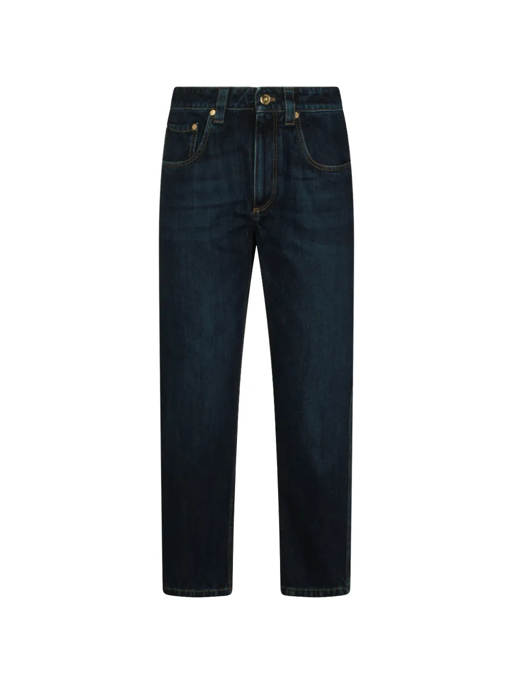 Brunello Cucinelli chain-embellished five-pocket jeans - Blu