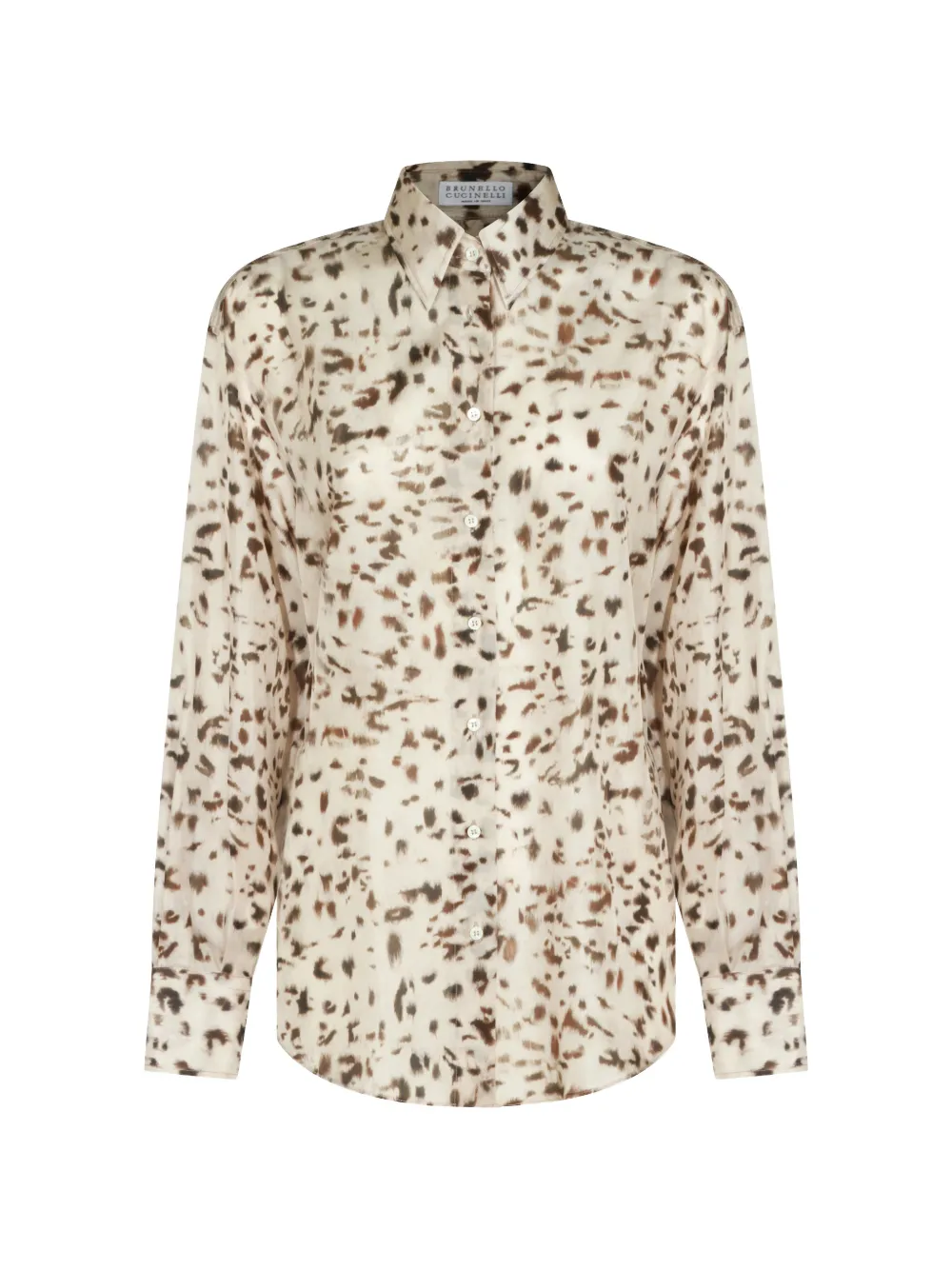 Brunello Cucinelli animal-print silk shirt - Toni neutri