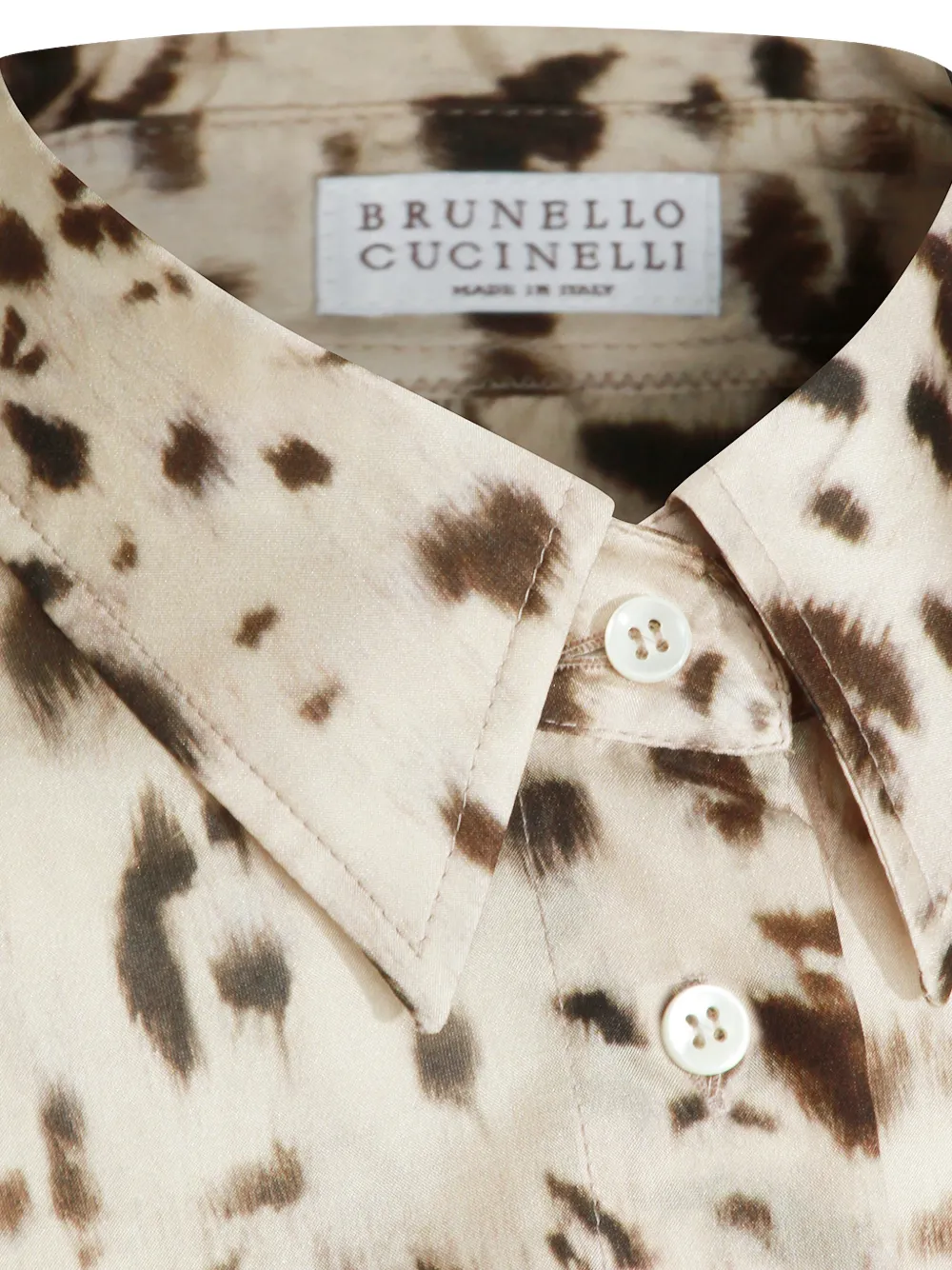 Brunello Cucinelli Overhemd met dierenprint Beige