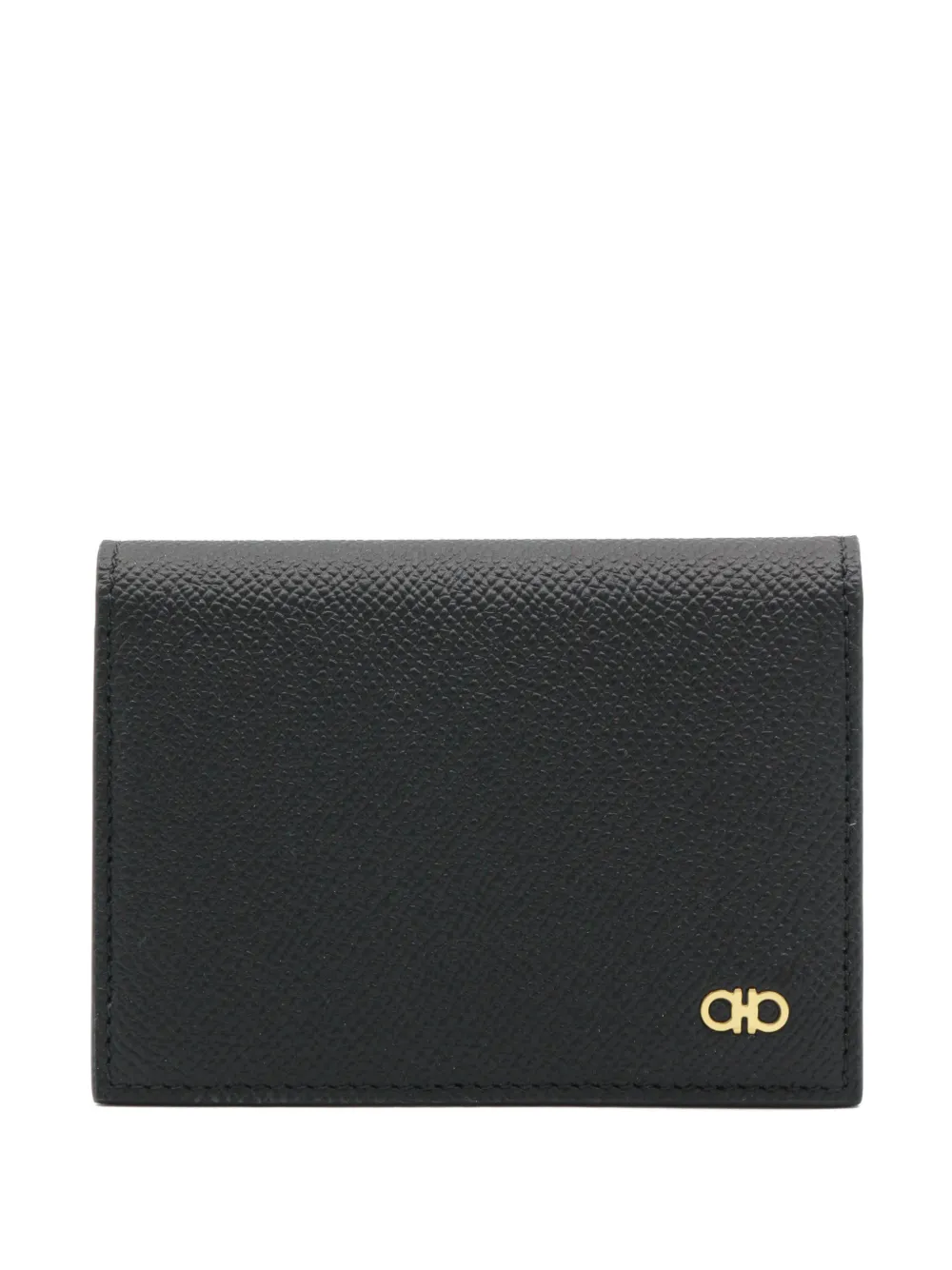 Ferragamo Gancini pebbled leather wallet - Nero