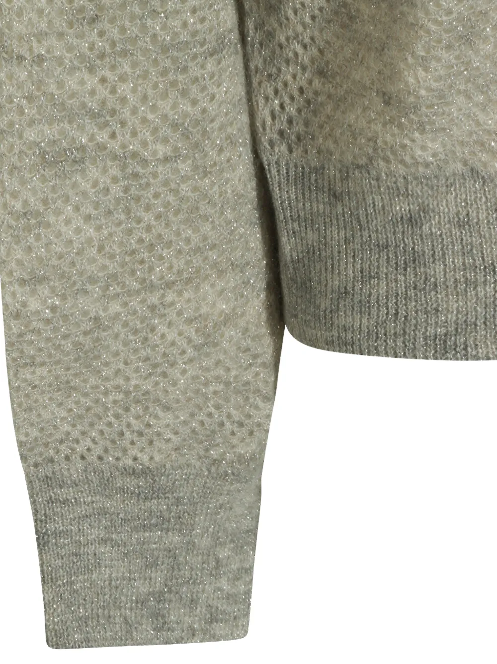 Brunello Cucinelli Metallic opengebreide trui Beige