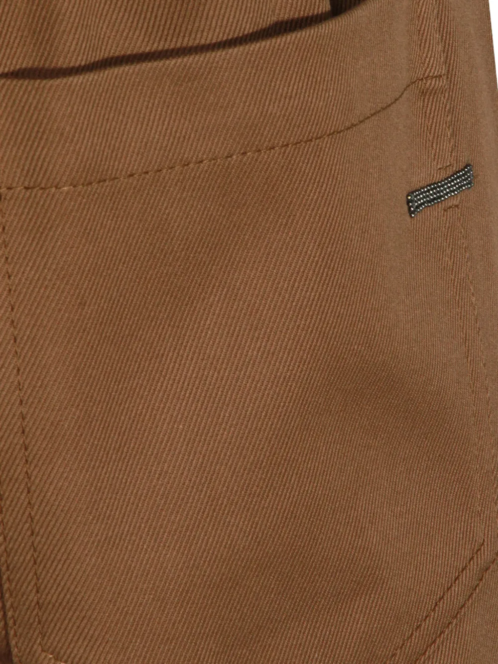 Brunello Cucinelli Plooibroek met elastische tailleband Bruin