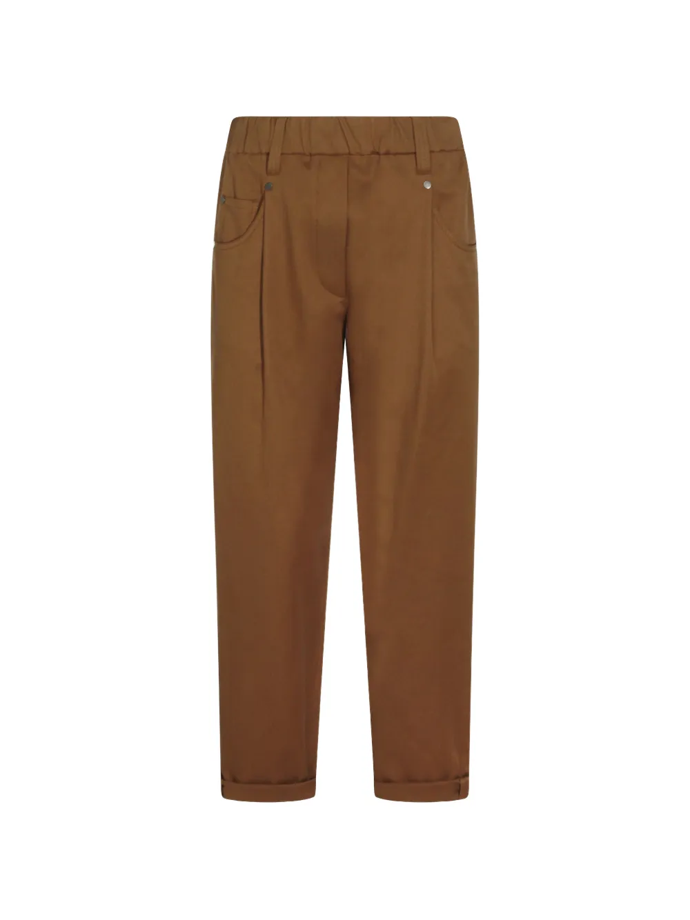 Brunello Cucinelli elasticated-waistband pleated trousers - Braun