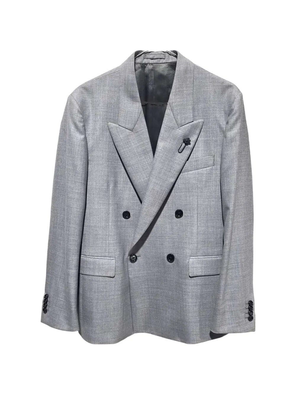 Lardini double-breasted peak-lapel blazer - Grau