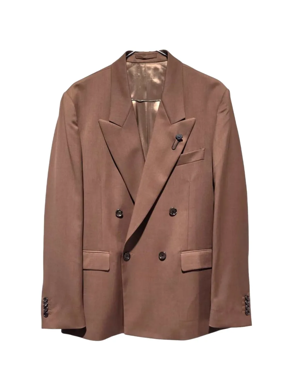 Lardini double-breasted peak-lapel blazer - Braun