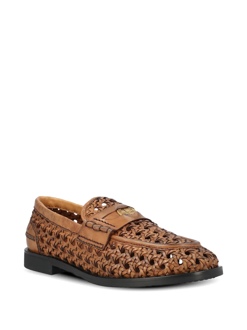 Miu woven leather loafers Bruin