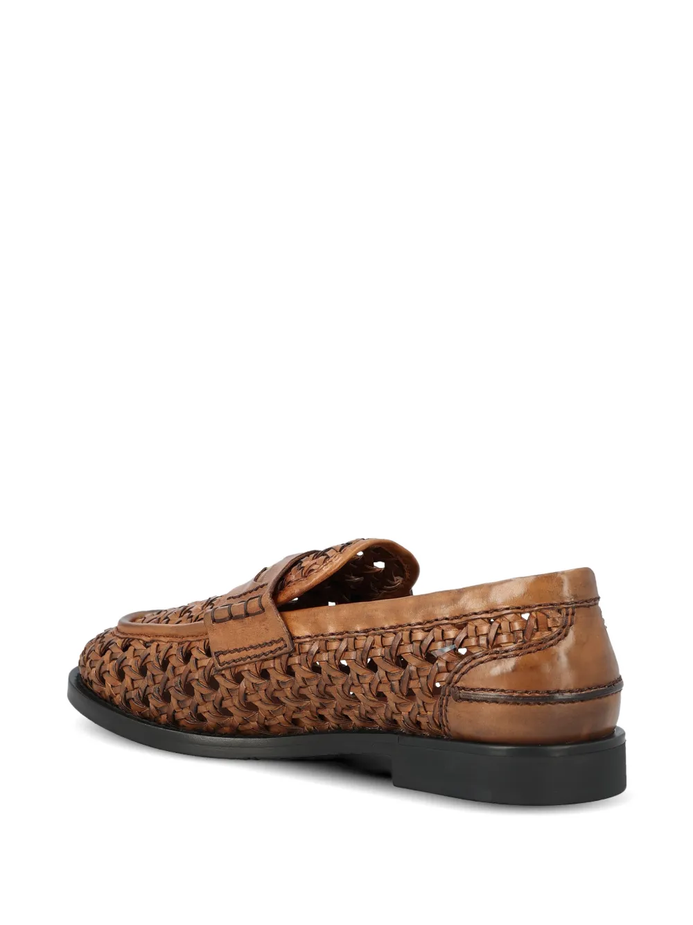 Miu woven leather loafers Bruin