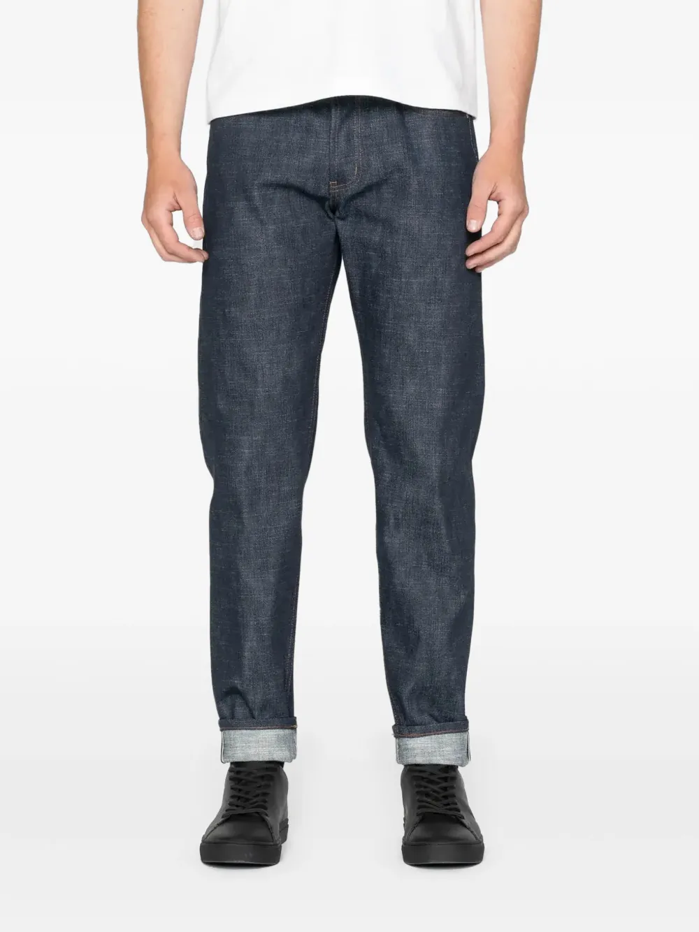 Naked and Famous Easy Guy Greencast Selvedge jeans Blauw